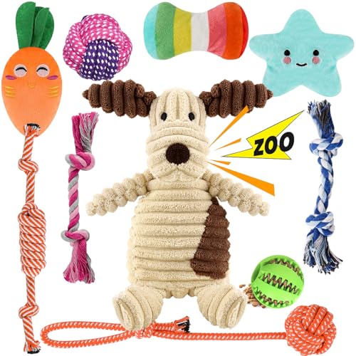 Kapetgo 10er-Pack Hundespielzeug - Interaktives Seilspielzeug für kleine Welpen ab 8 Wochen, unzerstörbares robustes Kauspielzeug, Geschenk für kleine Hunde von Kapetgo