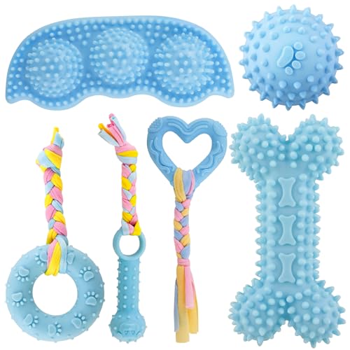 Kapetgo Kauspielzeug für Welpen, Blau, für kleine Hunde, 6 Stück Kapetgo Kauspielzeug für Welpen, Blau, für kleine Hunde, 6 Stück von Kapetgo