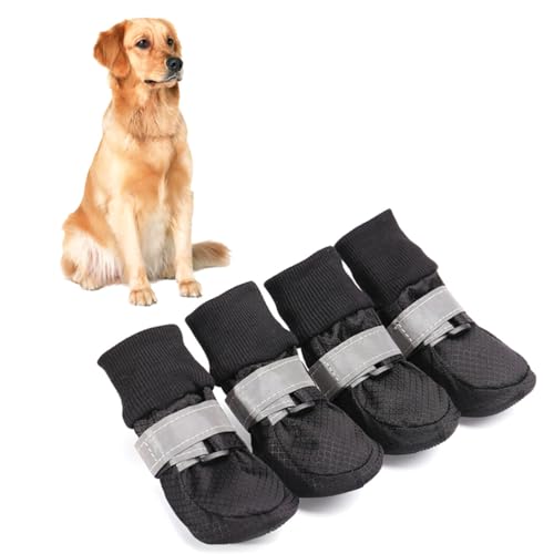 4 x wasserdichte Stiefel für Welpen: reflektierende, weiche Haustierpfotenschutz für Hunde von Kapmore