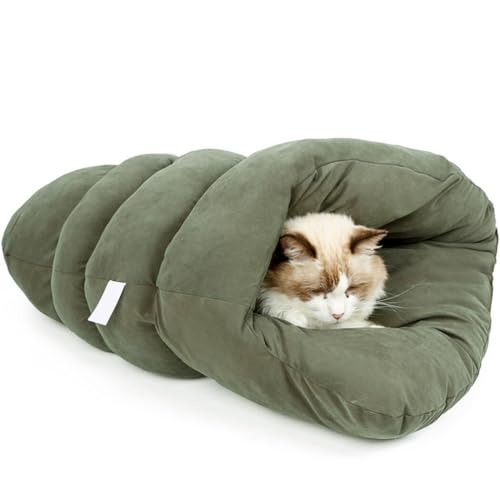 Bett für Kätzchen Schlafsack Nest Weiche Katzenhöhle Schlafen Haustier Nest Komfort Katzenbett von Kapmore