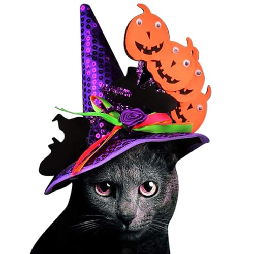Cosplay Party Pailletten verzierter Filz Baumwolle Hut für Haustiere verstellbar festlich Halloween Hund und Kätzchen Kostüm von Kapmore