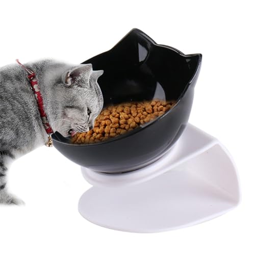 Erhöhter schräger kreativer Katzenohrnapf aus Kunststoff, schützt den Hals des Hundes, rutschfest, neigbar von Kapmore