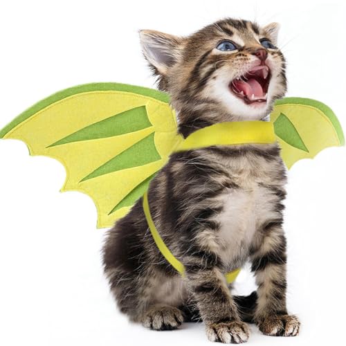 Festliches Dinosaurier-Flügel-Kostüm für Halloween – niedliche, verstellbare Katzen- und Hundebekleidung für lustige Feiern von Kapmore