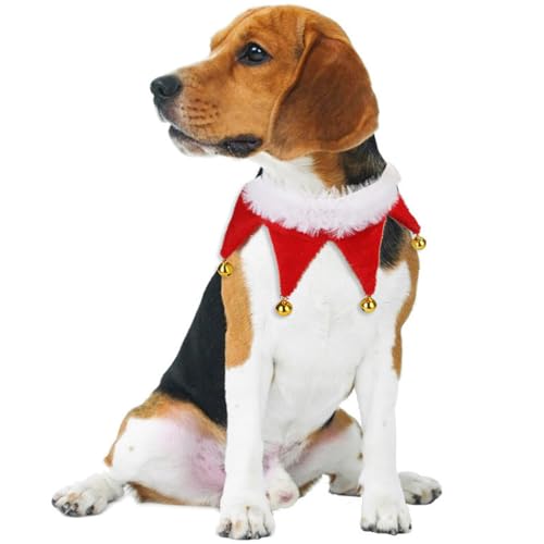 Festliches Weihnachtsmann-Lätzchen, niedliches Halstuch-Design, warm, verstellbar, für Hunde und Katzen von Kapmore