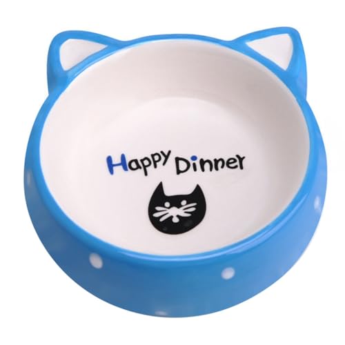Futternapf aus Keramik für Haustiere, trendiges Cartoon-Katzen-Design, Mehrzweck-Wassernapf für Hunde, für den Innenbereich von Kapmore