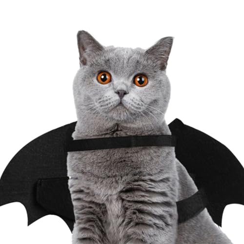 Haustier-Kostüm mit Fledermausflügeln für Halloween, reflektierendes Katzen-/Hundekostüm, bezaubernde Party-Outfit-Kleidung von Kapmore