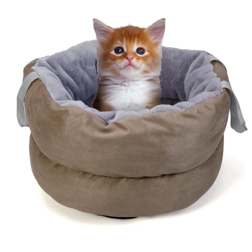 Haustier-Nestbetten, gemütliches Kätzchen, warmes Bett, Kissen, weiches Katzenschlafsofa, Welpen, kreative Bettwäsche von Kapmore