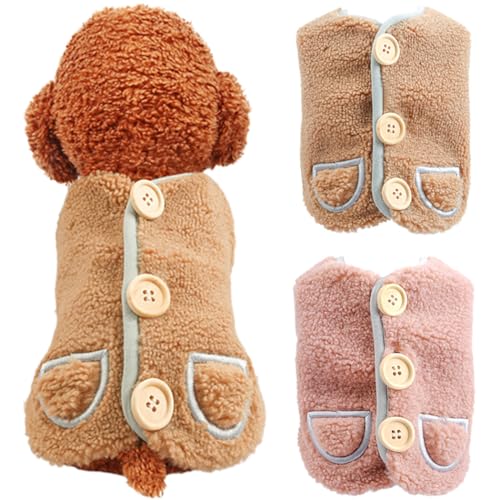 Haustierbekleidung, leichte Taschen, weich, waschbar, warm, bezaubernde Jacke, dekorative Hunde-Winterkleidung mit Knopf von Kapmore