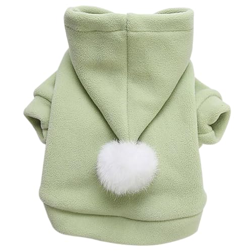 Hunde-Sweatshirt aus Baumwolle, solide Hundekleidung mit Bommelball, Haustierpullover für kühle Jahreszeiten von Kapmore