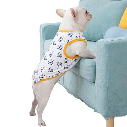Hunde-T-Shirt aus dehnbarer Baumwolle, universal, ärmellos, rutschfest, weich, wiederverwendbar, dekorativ für Sommer-Shirt, Hund von Kapmore