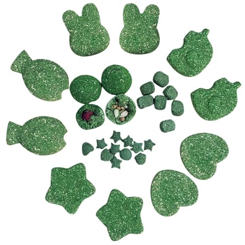 Kapmore 12 Stück Gras natürliches Spielzeug Kauhasen: verschiedene Haustiere, kleine Kuchenschleifzähne, lustig, niedlich, gesund, Leckerbissen von Kapmore
