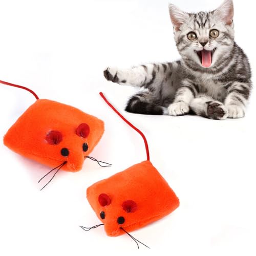 Kapmore 2 x Plüsch-Mausspielzeug mit Katzenminze für Katzen: tragbares, weiches und lustiges Kätzchen-Kauspielzeug für spielerische Interaktion von Kapmore