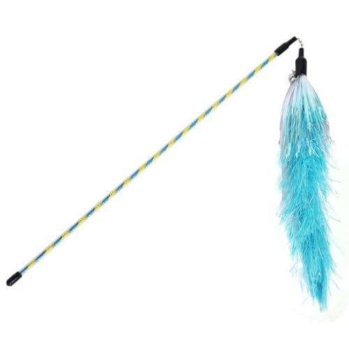 Kapmore Glitzernder Katzenstab, Spielzeug, niedlich, weich, tragbar, interaktiver Teaser-Stick mit Quaste für Indoor-Katzen von Kapmore