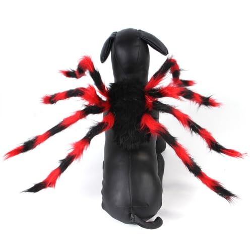 Kapmore Halloween-Geschirr aus weicher Baumwolle, wiederverwendbar, Spinne, Haustierkostüm, elastisches Zubehör, Horror, dekorative Spinne, Mode für Haustiere von Kapmore