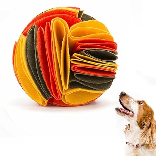 Kapmore Hundespielzeug, interaktiver Schnüffelball für Hunde, Leckerli-Dosierende Nasenarbeit Herausforderung, Filzstoff Hundeball von Kapmore