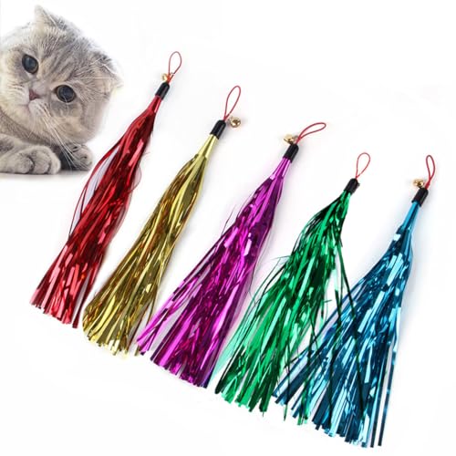 Kapmore Interaktive Katzenstab-Nachfüllpackung mit Glitzerband, tragbar, niedlich, lustig, glitzernd, Ersatz für Haustierstab, 5 Stück Kapmore Interaktive Katzenstab-Nachfüllpackung mit Glitzerband, tragbar, niedlich, lustig, glitzernd, Ersatz für Haustierstab, 5 Stück von Kapmore