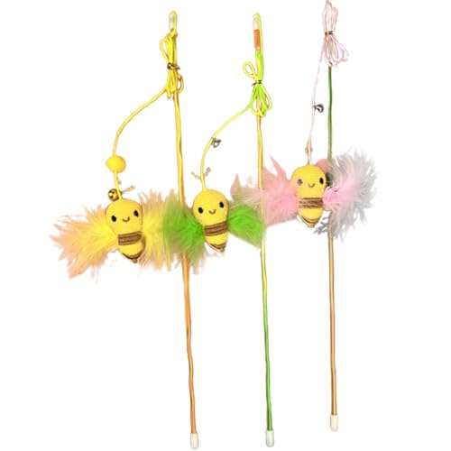 Kapmore Interaktiver Katzenstab mit Bienen-Thema: Langer Teaser-Stick mit falscher Feder für Indoor-Katzenspaß und fesselnde Haustierspielzeit Kapmore Interaktiver Katzenstab mit Bienen-Thema: Langer Teaser-Stick mit falscher Feder für Indoor-Katzenspaß und fesselnde Haustierspielzeit von Kapmore