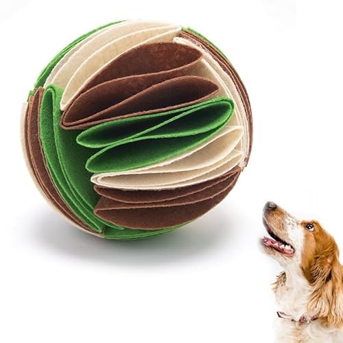 Kapmore Interaktiver Schnüffelball für Hunde – Filz-Puzzle-Fütterspielzeug mit Leckerli-Dosierfunktionen von Kapmore
