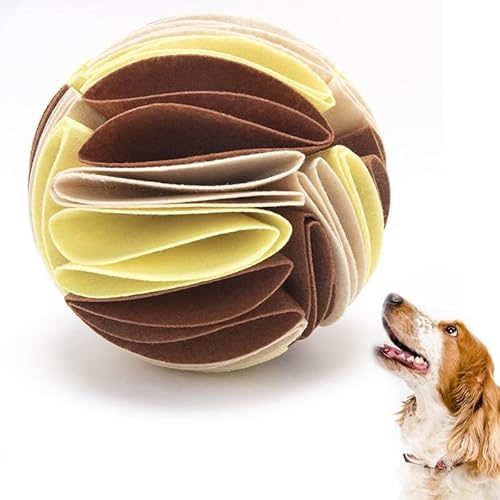 Kapmore Interaktives Leckerli-Fütterspielzeug für Hunde, Puzzle-Schnüffelball für Nasenarbeit & lustige Schnüffelspiele, langlebiger Filzspender von Kapmore