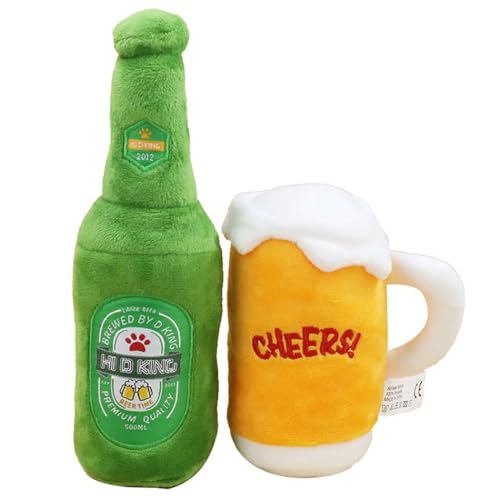 Kapmore Interaktives Plüschtier für Hunde, gefüllte Bierflasche, lustiges und langlebiges Welpen-Quietschspielzeug, 2er-Set Kapmore Interaktives Plüschtier für Hunde, gefüllte Bierflasche, lustiges und langlebiges Welpen-Quietschspielzeug, 2er-Set von Kapmore