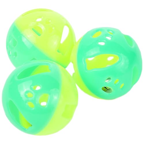 Kapmore Katzenglockenball aus Kunststoff, 3 Stück, verführerisches leichtes Jingle Ball Spielzeug für Indoor-Katzen, tragbares und amüsantes Haustierspiel, süß und klein von Kapmore