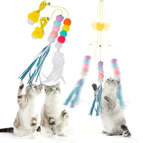 Kapmore Katzenspielzeug mit elastischem Seil: Hängendes interaktives Kätzchen-Spielzeug mit Katzenminze-Infusion von Kapmore