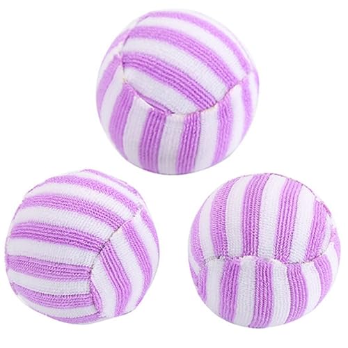 Kapmore Leichte und weiche Kätzchen-Spielbälle, 3 Stück, Stressabbau, Übung, neckendes Spielzeug-Set in Lila und Weiß, tragbar für trainierte Katzen Kapmore Leichte und weiche Kätzchen-Spielbälle, 3 Stück, Stressabbau, Übung, neckendes Spielzeug-Set in Lila und Weiß, tragbar für trainierte Katzen von Kapmore
