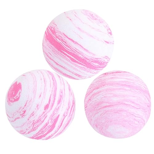 Kapmore Leichtes Spielzeug für Welpen: Pink, EVA, 3 Stück, lustiges interaktives Design, unterhaltsamer Ball, weich, tragbar, für Planeten, Katzen, die jagen von Kapmore