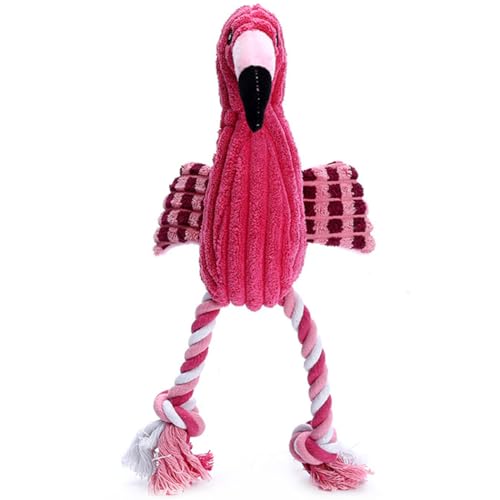 Kapmore Leichtes Zerrspielzeug für Welpen, quietschender Flamingo, interaktives Spielzeug mit Baumwollseil für zahnende Welpen Kapmore Leichtes Zerrspielzeug für Welpen, quietschender Flamingo, interaktives Spielzeug mit Baumwollseil für zahnende Welpen von Kapmore