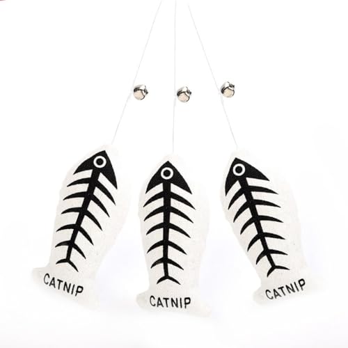 Kapmore Lustiges, gefülltes Katzenspielzeug, 3 Stück, interaktiver Fisch, gefüllt, mit Glocke, Spielzeug zum Beißen, Kauen Kapmore Lustiges, gefülltes Katzenspielzeug, 3 Stück, interaktiver Fisch, gefüllt, mit Glocke, Spielzeug zum Beißen, Kauen von Kapmore