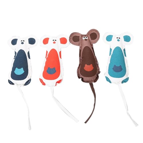 Kapmore Maus-Tierspielzeug, gefüllt, realistisch, mit Kauen, gefüllt, rattenfest, interaktiv, Plüsch, quietschendes Kätzchenspielzeug von Kapmore