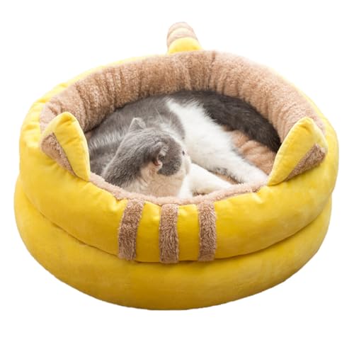 Kapmore Plüschbett für Hunde und Katzen mit rutschfester Unterseite und niedlichem Ohr-Design von Kapmore