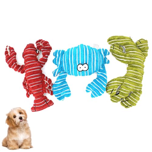 Kapmore Plüschspielzeug für Hunde: 3-teiliges Set, weiches interaktives Kauspielzeug für Welpen, wiederverwendbare Tierformen für Zuhause und draußen spielen von Kapmore