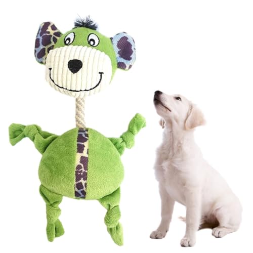 Kapmore Quietschspielzeug in Tierform mit Baumwollseil zum Beißen und Kauen von Hunden von Kapmore