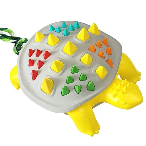 Kapmore Schildkrötenförmiges Kauseil für Welpen, bissfest, Gummi, Baumwollseil, interaktives Kauspielzeug für kleine bis große Rassen von Kapmore