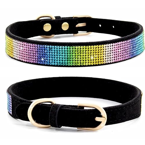 Modisches, niedliches Hundehalsband und Katzenhalsband mit elastischen Strasssteinen – weich, glitzernd und verstellbar für einen schicken Haustier-Stil von Kapmore