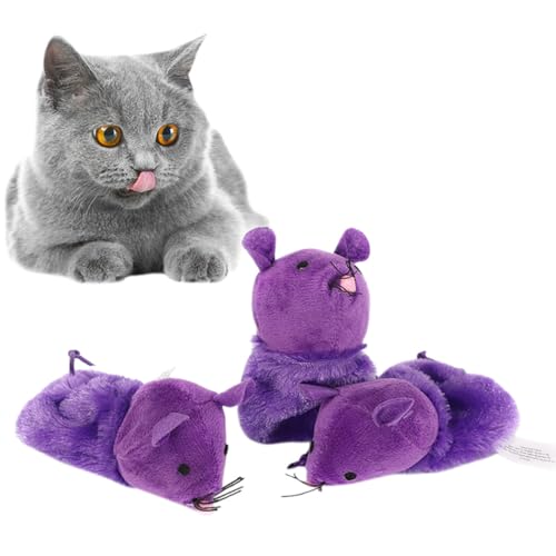 Niedliches Plüsch-Maus-Spielzeug für Katzen, interaktiv, weich und leicht zum Kauen, Cartoon-Design für kleine bis mittelgroße Haustiere, langlebig und wiederverwendbar von Kapmore