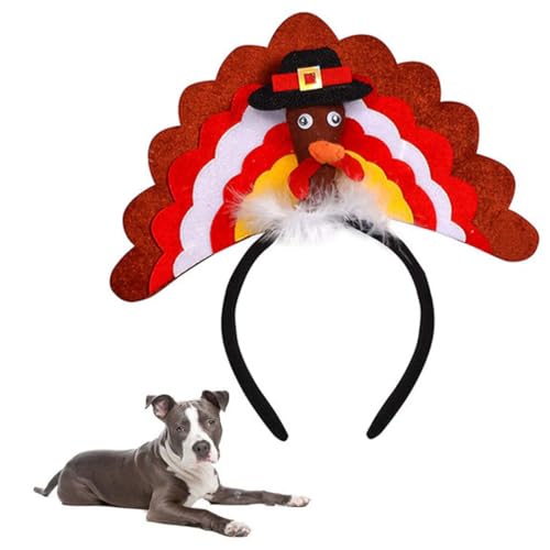 Niedliches Thanksgiving-Truthahn-Stirnband-Kostüm für Haustiere – auffälliges Accessoire für Hunde von Kapmore