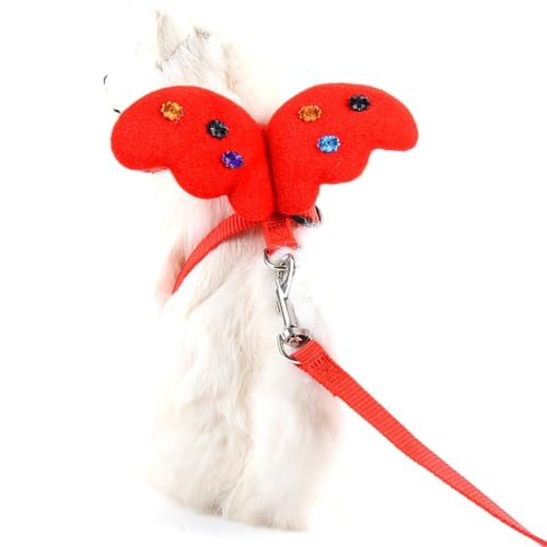 Niedliches atmungsaktives Geschirr mit Flügeln und passender Leine für Haustiere – verstellbare, dekorative Hunde-Trainingsausrüstung von Kapmore