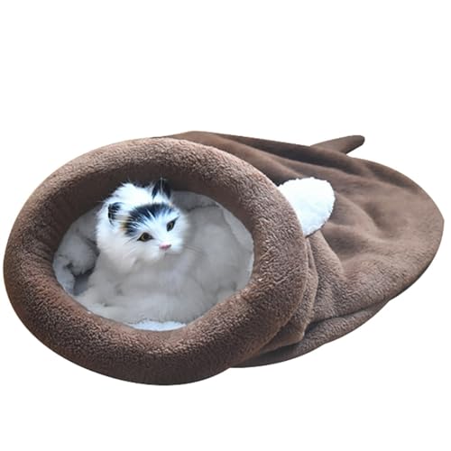 Pet Nest Leichtes Korallen-Fleece, warm für den Winter, weich, atmungsaktiv, waschbar, Katzenschlafsack, thermisch von Kapmore