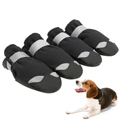 Reflektierende 4 wasserdichte weiche Hundeschuhe: Welpenpfotenschutzstiefel für Regen von Kapmore