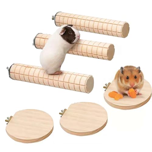 Runder kleiner Spielplatz-Zubehör, interaktiver Hamster, 6 Stück, Conures Supplies Plattform, natürlicher Ständer, Vogelholzstange von Kapmore