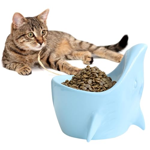 Tragbarer erhöhter Katzennapf aus Keramik - auslaufsicher, niedlicher Fressnapf für Haustiere, waschbarer und langlebiger Hundenapf mit Nackenschutz-Design von Kapmore
