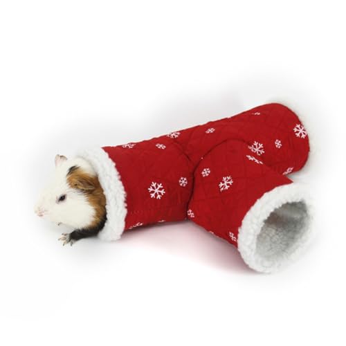 Tunnel Spielzeugbett für Hamster in T-Form mit Schneeflocken Design Kleines Haustiernest Hamster von Kapmore