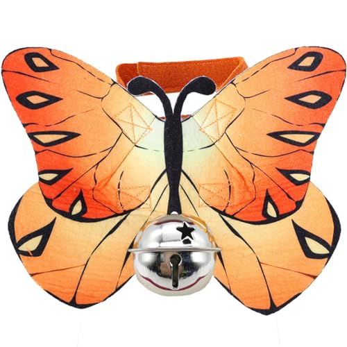 Verstellbare Hundebekleidung mit Schmetterlingsflügel-Design, niedliches Halloween-Kostüm mit Katzenhalsband von Kapmore