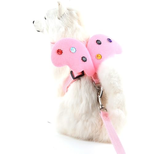 Verstellbares, atmungsaktives Hundegeschirr mit niedlichen Flügeln, dekoratives Hundegeschirr und Trainingsleine, wiederverwendbar von Kapmore