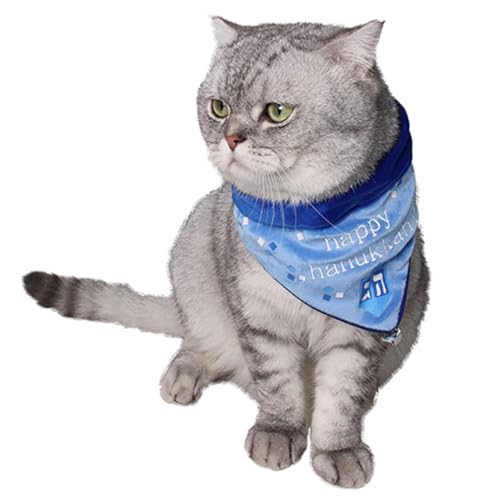 Verstellbares, festliches Glöckchen-Halstuch für Hunde und Katzen: Chanukka-Haustier-Schal Verstellbares, festliches Glöckchen-Halstuch für Hunde und Katzen: Chanukka-Haustier-Schal von Kapmore