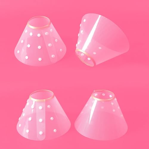 Verstellbares Haustier-Schutzhalsband, leicht, durchsichtig, Kunststoff, bissfest, Genesung, transparent, verstellbares Halsband für Katzen von Kapmore