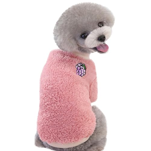 Warmer Plüsch-Pullover für Haustiere, handgefertigt, waschbar, süße Winter-Welpenkleidung mit modischen Obstdekorationen von Kapmore