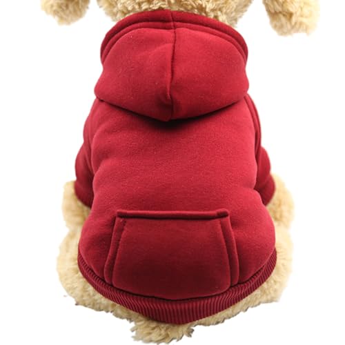 Warmer Pullover mit Kapuze für Haustiere, lässiger einfarbiger Katzenpullover mit atmungsaktiver Hundetasche, gemütliche Winterbekleidung für Haustiere von Kapmore